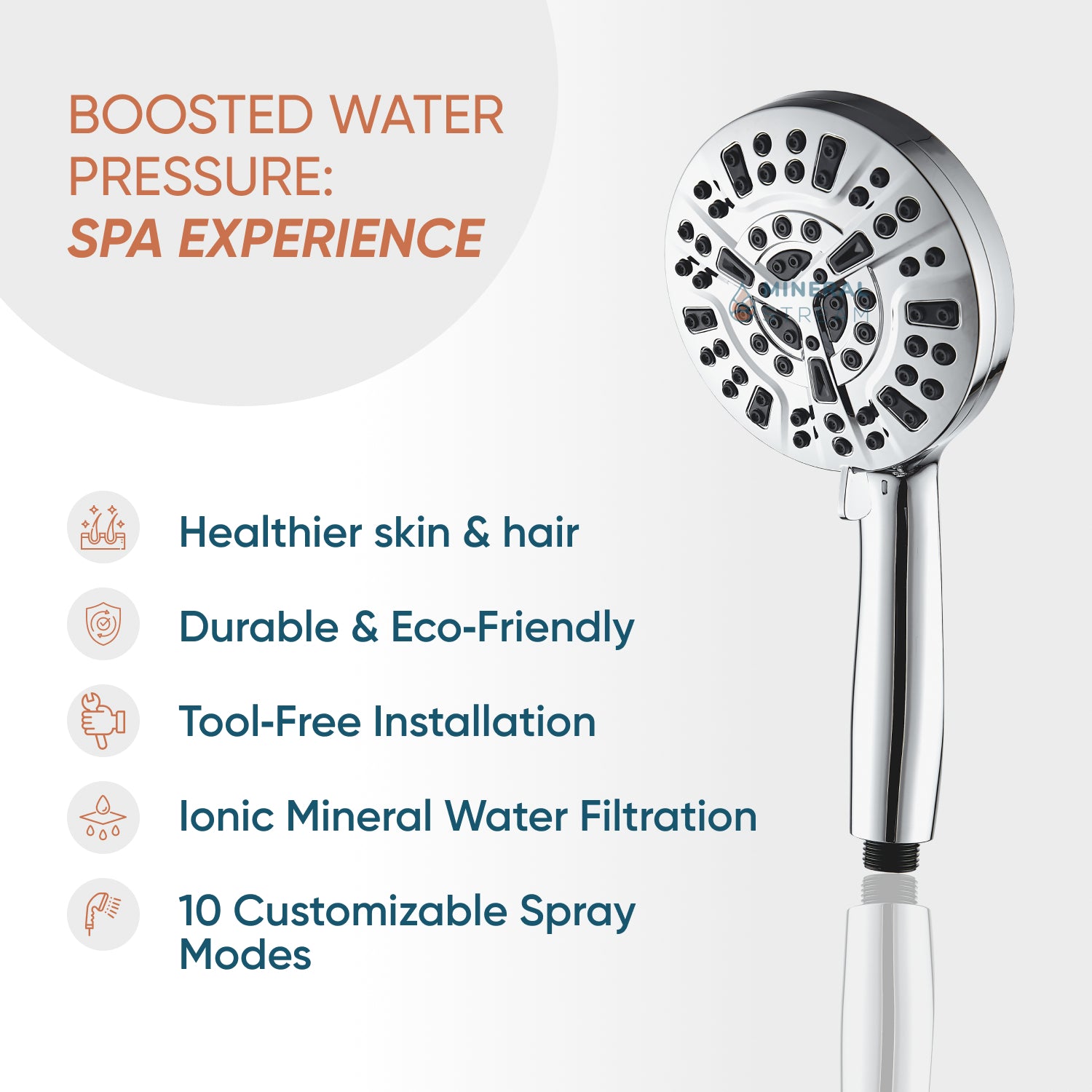 MineralStream luxe 10 mód nagynyomású zuhanyfej (szűrt)