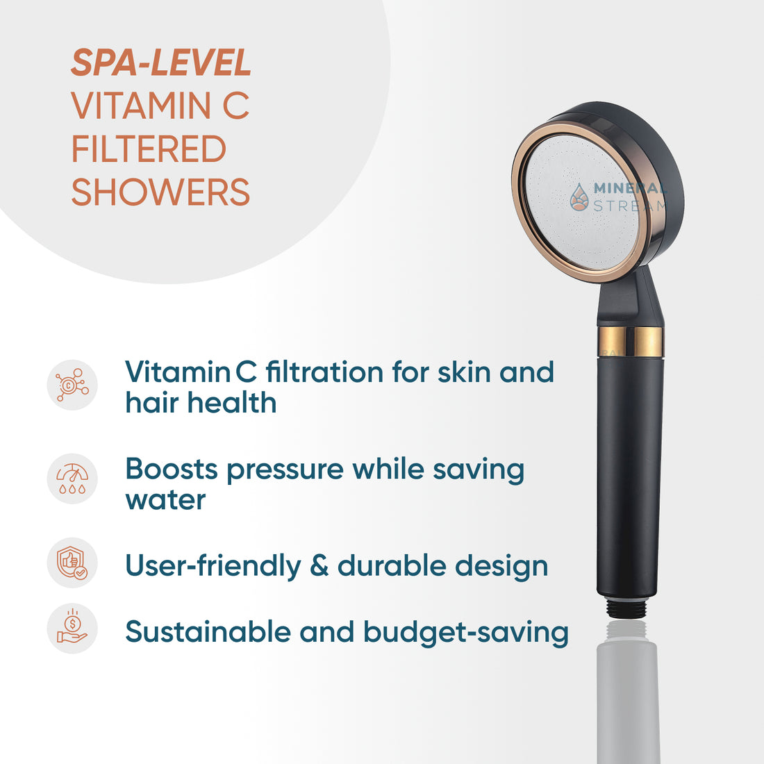 MineralStream ™ Black - C -vitamin zuhany alapvető készlet