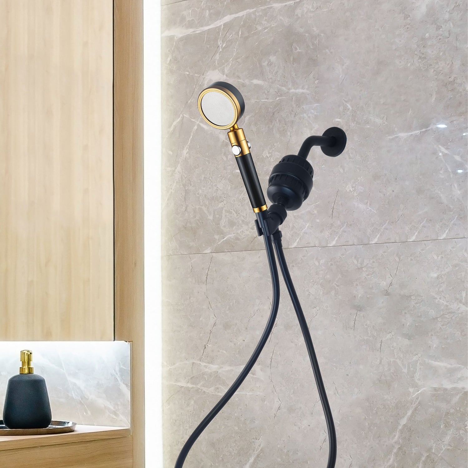 MineralStream Duo Shower Head Showerhead Complete Shower Kit
