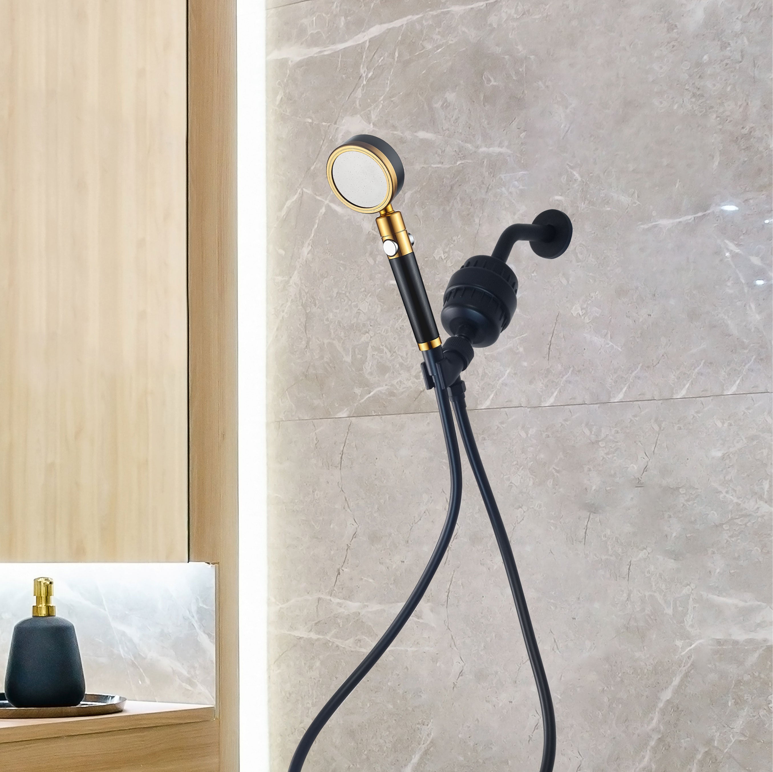 MineralStream Duo Shower Head Showerhead Complete Shower Kit