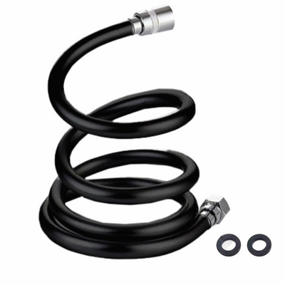 MineralStream BLCK Replacement Hose 1.5m in black stainless steel braided finish