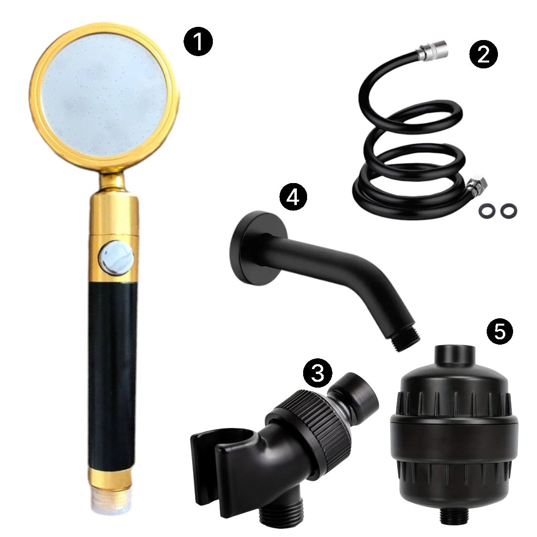 MineralStream Duo Shower Head Showerhead Complete Shower Kit
