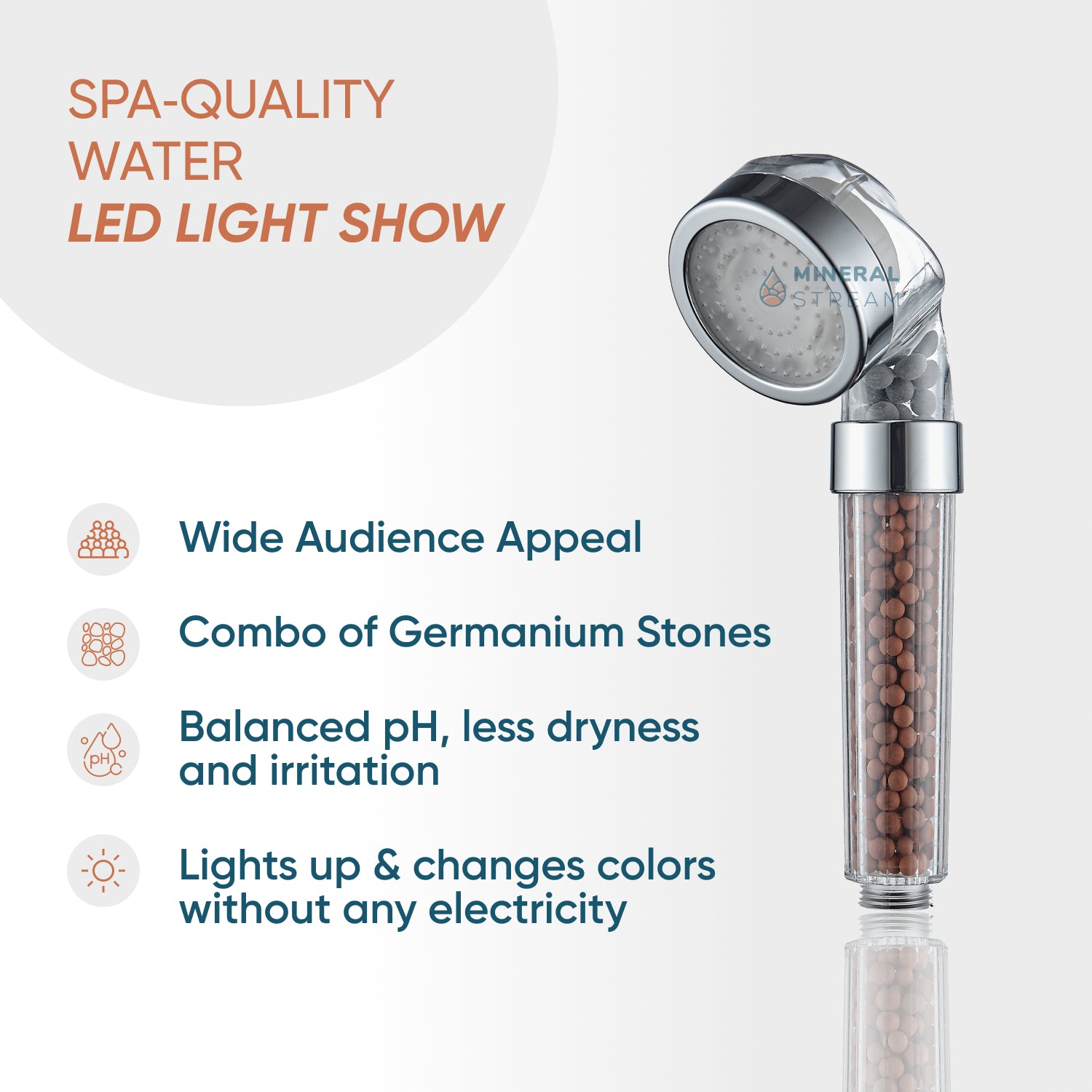 MineralStream ™ LED ionos zuhanyfej