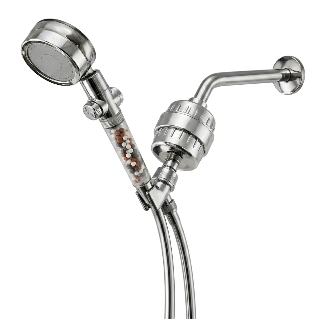 TurboFan Showerhead Complete Shower Kit - front view of bundles by Mineral Stream